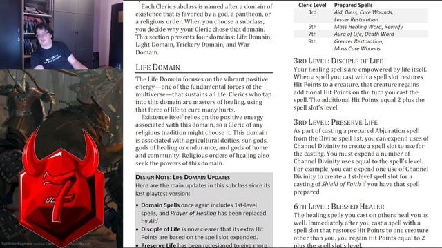 Demons Of One D&D: PHB Playtest 6 - Life Domain