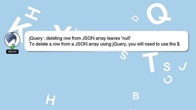 jQuery : deleting row from JSON array leaves 'null' смотреть онлайн