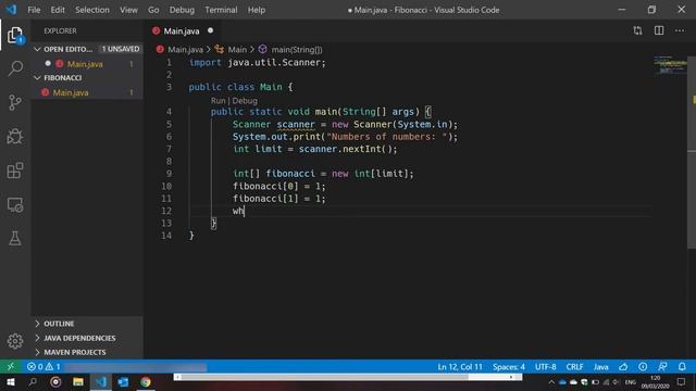 Fast Coding - Fibonacci Sequence Calculation Program, Java Language смотреть онлайн