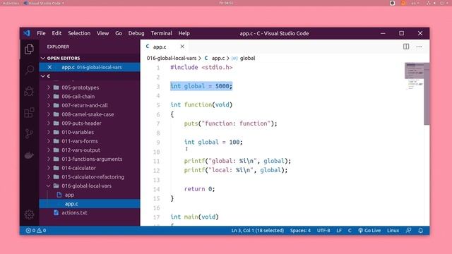 Язык Си. #072. Перекрытие, затенение, shadowing. смотреть онлайн