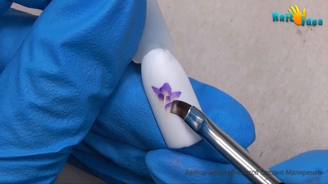 Маникюр РИСУНКИ на ногтях цветы КРОКУСЫ. Роспись и Дизайн ногтей для начинающих. Цветы на ногтях смотреть онлайн