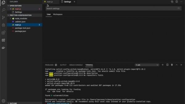 VSCode + ESLint (AirBnb) + AutoFix on Save