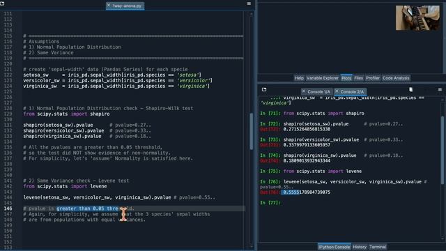#Python | One-way ANOVA | #shapirowilk #levene #posthoc #scipy смотреть онлайн