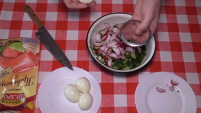САЛАТ ВЕСЕННИЙ С РЕДИСОМ. САЛАТ ИЗ ЧЕРЕМШИ С РИДИСКОЙ И ОГУРЦОМ смотреть онлайн