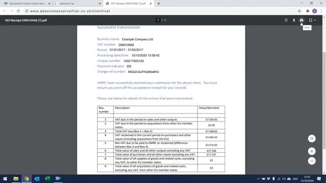 Absolute Excel VAT Filer V3 смотреть онлайн