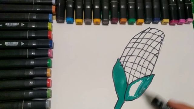 как можно нарисовать кукурузу | Drawing for children смотреть онлайн