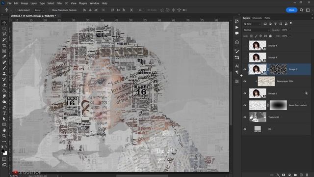Newspaper Art Photo Effect - Photoshop Tutorial смотреть онлайн