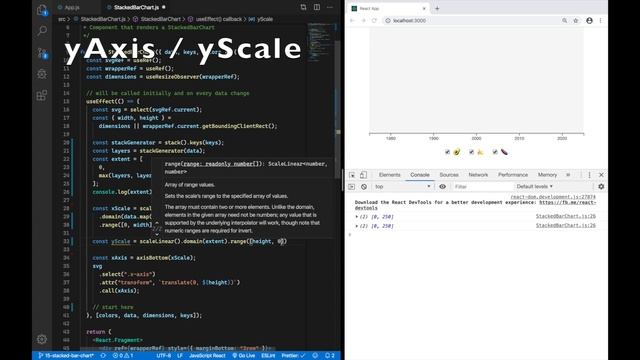 Using React (Hooks) with D3 – [15] Stacked Bar Chart смотреть онлайн
