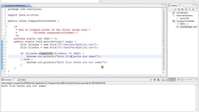 HOW TO COMPARE PATHS OF TWO FILES USING JAVA смотреть онлайн
