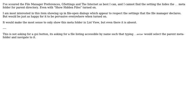 Ubuntu: How to make Nautilus list `..` for parent directory in all folders? смотреть онлайн