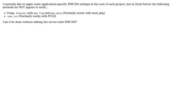 Webmasters: How do you apply per-directory PHP.INI settings with Zend Server? смотреть онлайн