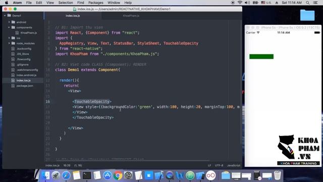 REACT NATIVE KHOA PHẠM | Bài 14: TOUCHABLE OPACITY - XỬ LÝ TƯƠNG TÁC CỦA NGƯỜI DÙNG смотреть онлайн