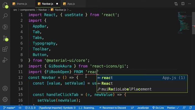 Material UI with React JS tutorials #5 How to create a Navbar in Material UI part 3 смотреть онлайн