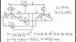 ТОЭ 64. Мощность в трёхфазных цепях переменного синусоидального тока