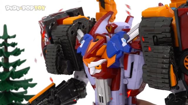 Tobot V Super Driller combine with Master V! Defeat the giant dragon and the witch! #DuDuPopTOY смотреть онлайн