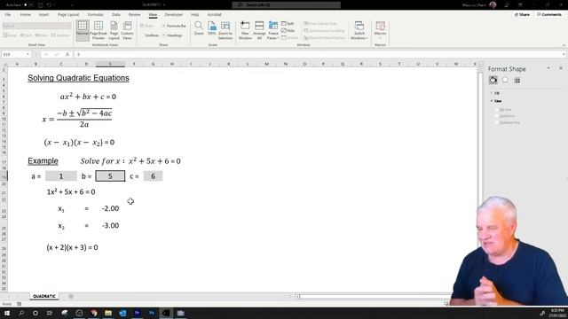 maurieo QUADRATIC EQUATIONS WITH EXCEL PART 1 OF 5 смотреть онлайн