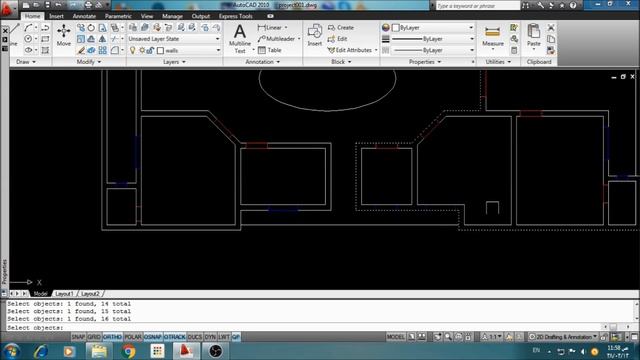 AutoCad | 3D drawing of 4 bedroom house plan. смотреть онлайн