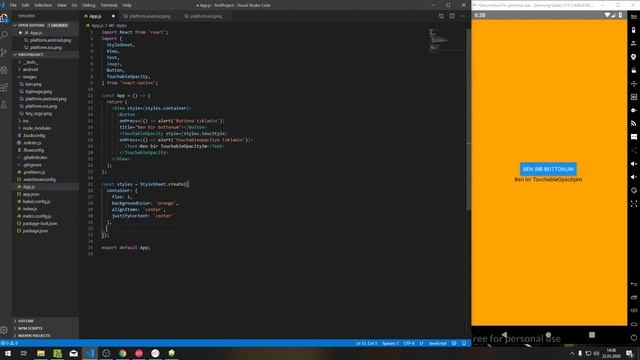 Ders 4 ( Button, TouchableOpacity, ImageBg ) - React Native ile mobil uygulama geliştirme eğitimi. смотреть онлайн