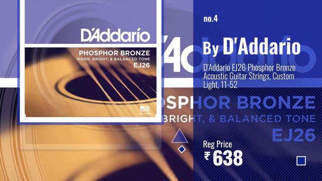 Top 10 Daddario Acoustic Guitar Strings [2018]: D'Addario EZ910 Bronze Light (.011-.052), 85/15 смотреть онлайн