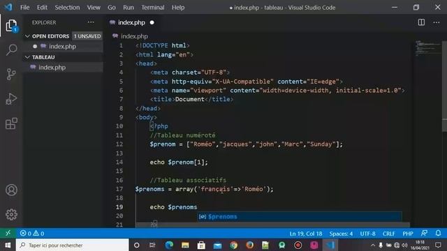 Débuter le web avec du PHP & MySQL. Chap 8:Les_Tableaux(arrays),partie1-2 смотреть онлайн