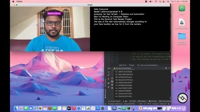 Dynamic Text Reader and Face Depth detection using python ? | OpenCV | cvzone | mediapipe | Numpy смотреть онлайн