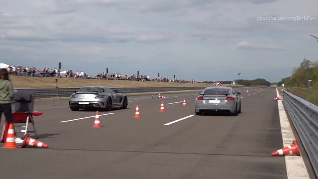 Audi TT RS vs Audi R8 vs Mercedes AMG GTs vs Ferrari 488 GTB смотреть онлайн