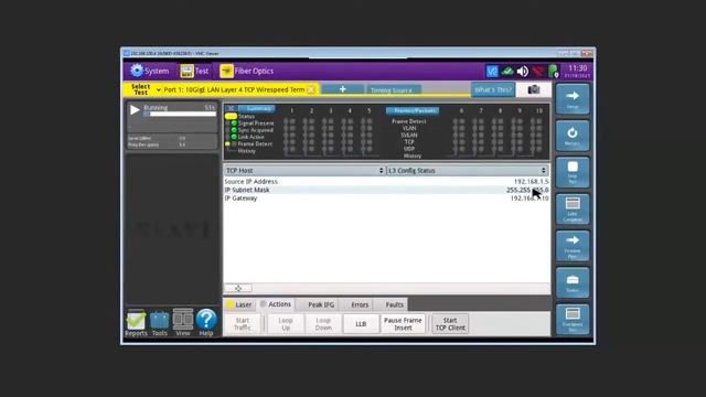 Настройки и выполнение теста на MTS 5800