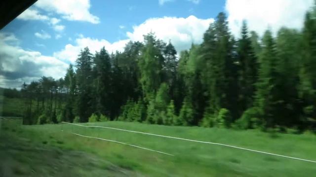 Вид из окна поезда "Стриж" Москва-Нижний Новгород - Скорость 200км/ч (Владимирская обл.) смотреть онлайн