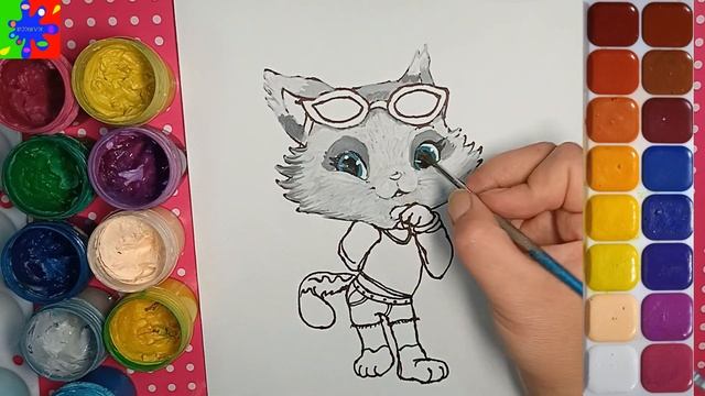 Миледи из мультика 44 Котёнка. Раскраска для детей смотреть онлайн