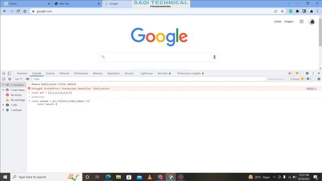 Lecture No 2 : - Array Duplication Number Remove in JavaScript Filter Function or indexOf Used смотреть онлайн