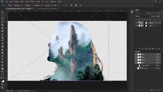 How To Make a Double Exposure Adobe Photoshop CC 2016 | online learning смотреть онлайн