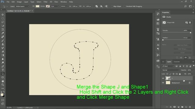 Overlapping and Merging Shapes in Photoshop CC 2017 смотреть онлайн