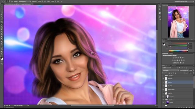 Как нарисовать волосы в Photoshop Арт (how to draw wavy hair) смотреть онлайн