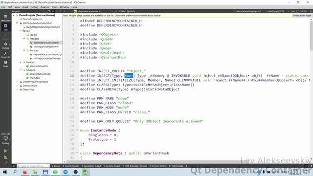 Qt Dependency Container - Внедрение зависимостей смотреть онлайн