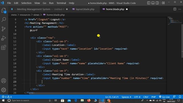 Meeting Management System #3 - Create View & Add Google Places Autocomplete for Location In Laravel смотреть онлайн