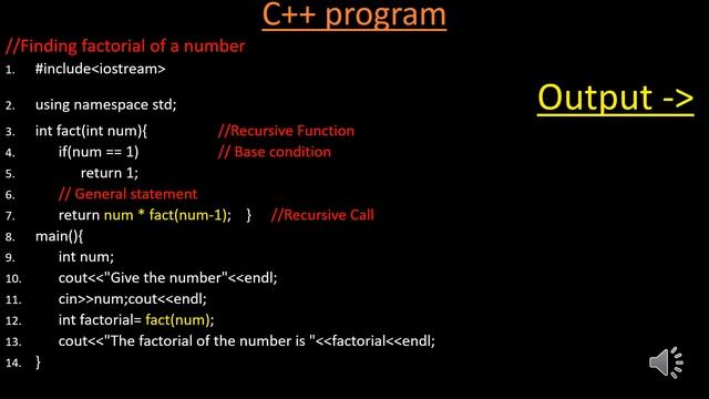 Factorial of a number | Recursion Approach in C++ programming | Java and Python code at the end. смотреть онлайн