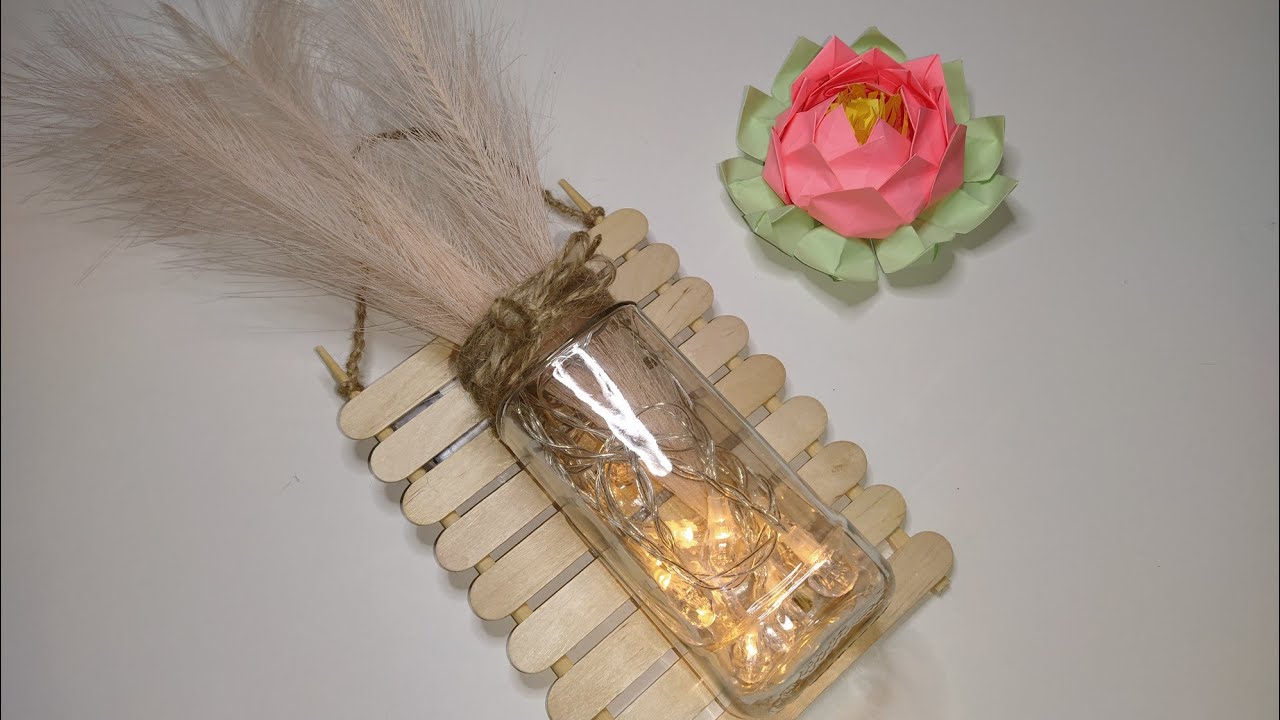 Идея панно из деревянных палочек и банки..mp4 смотреть онлайн