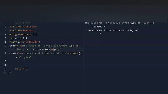 part-4 :float datatypes in c+,+ Built in Datatypes, sizeof() operator , primitive datatypes in c++ смотреть онлайн