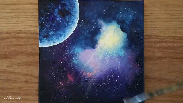✨Universe Painting | Black Canvas Acrylic Painting #185 смотреть онлайн