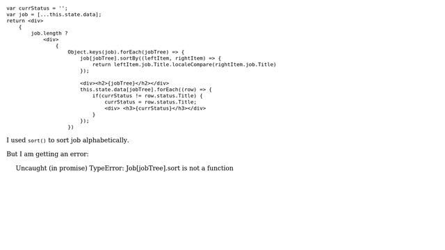 Sharepoint: Uncaught (in promise) TypeError: sort is not a function react spfx смотреть онлайн