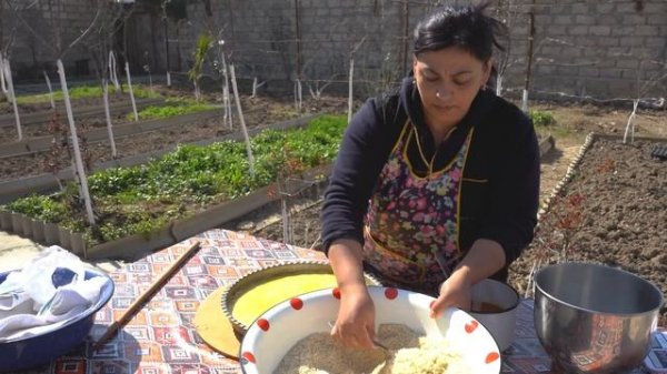 Traditional Azerbaijani Gandja Baklava - Cooking Baklava in Charcoal - Village Cooking Channel