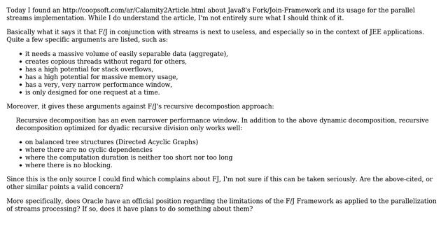 Is the Fork/Join framework a bad match for the Java 8 Streams API? смотреть онлайн