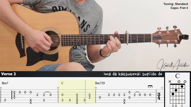 Sparkle (Your Name) - RADWIMPS | Fingerstyle Guitar | TAB + Chords + Lyrics смотреть онлайн