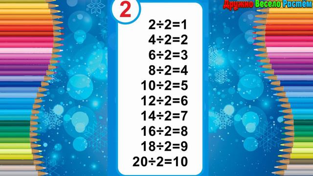 Таблица Деления на 2 - Быстрое Обучение Таблицы Деления смотреть онлайн