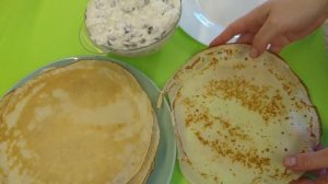 Блинчики с творогом и изюмом