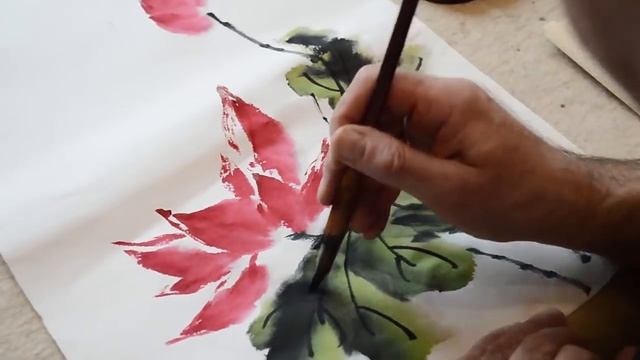 Как нарисовать ЛОТОС на рисовой бумаге смотреть онлайн