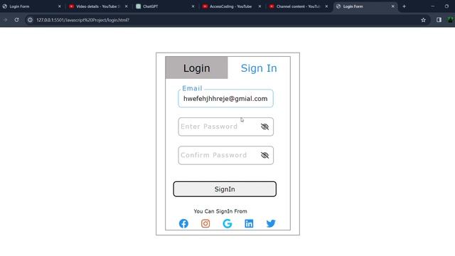 Login Form With Validation Using HTML, CSS and Javascirpt смотреть онлайн