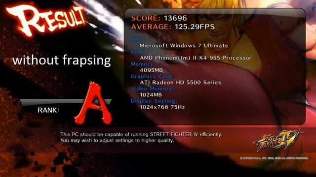 Street Fighter IV on Sapphire HD 5570 (stock clocks/overclocked benchmarking) смотреть онлайн