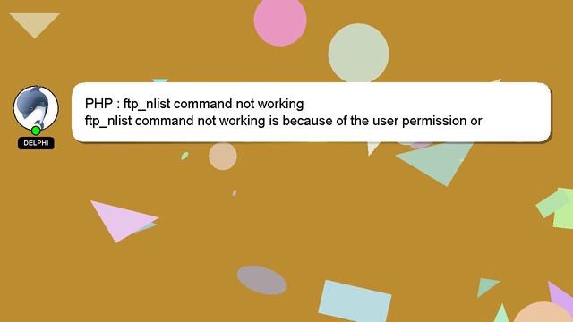 PHP : ftp_nlist command not working смотреть онлайн