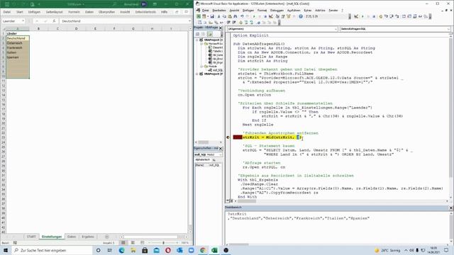 256: Excel-VBA: Der Länder-Report: Kriterien für eine SQL-Abfrage dynamisch zusammenstellen смотреть онлайн